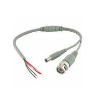 10 adet Hazır Kablolu Bnc Konnektör Dc Power Jak Cctv Y Kablo (Krem)