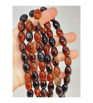 Bileklik Boy Akik Taşı Arpa Kesim 10x13.5mm Yarım Dizi (49448) (18CM UZUNLUĞUNDADIR)