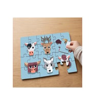 Hayvanları Tanıyalım Tasarımlı 24 Parça Ahşap Çocuk Puzzle