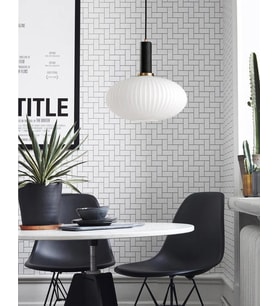 Rsylight Rustik Dekoratif Metal Modern Siyah Beyaz Opal  Camlı Tekli  Avize 30cm