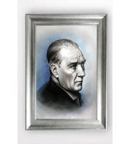 Gümüş Çerçeveli Atatürk Tablo cv904