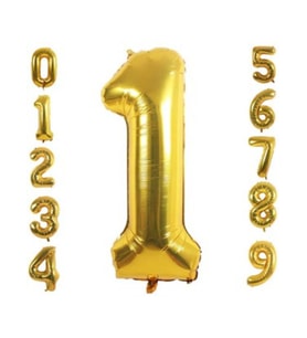 Rakam Gold Folyo Balon 34'' Inc 76 cm