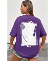Unisex Live in The Moment Tasarım Tshirt (Mor)