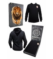 Galatasaray Orijinal Sweat Kapüşonlu Logolu Siyah Özel Tasarım Ahşap Kutulu (Siyah-Sarı)