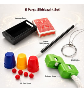 Çocuklar İçin 5 Parça Sihirbazlık Oyun Seti (5343)