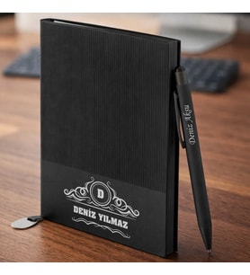 BK Gift Kişiye Özel İsimli Defter Kalem Seti -11, Hediye Kutulu Premium Not Defteri Seti, Kurumsal Promosyon Seti
