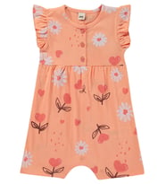 Civil Baby Kalp Çiçek Empirme 6-18 Ay Tulum - Pudra