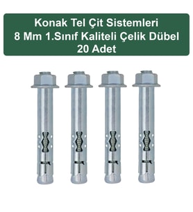 KONAK TEL ÇİT SİSTEMLERİ PANEL ÇİT DİREĞİ ÇELİK DÜBEL 20 ADET