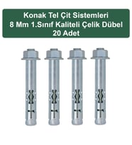 KONAK TEL ÇİT SİSTEMLERİ PANEL ÇİT DİREĞİ ÇELİK DÜBEL 20 ADET