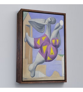 Çerçeveli Pablo Picasso - Plaj Topu ile Yıkanıyor Tablosu - Pablo Picasso Bather with Beachball (Siyah)