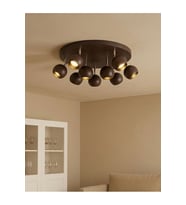 GU10 Sekizli 8 li Kahverengi Metal Spot Avize Hareketli Küre Başlık Os ram LED Ampül Spot Tavan Spot