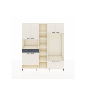 Hyperion Dolap 12 Raflı Tek Çekmeceli 8 Kapaklı 220x44x243 Aytaşı-Aytaşı/Antrasit