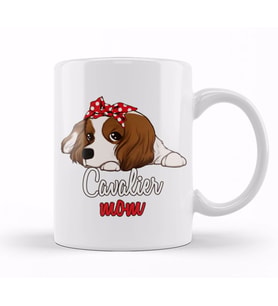 Cavalier King Charles Mom Cartoon Kupa Bardak Porselen