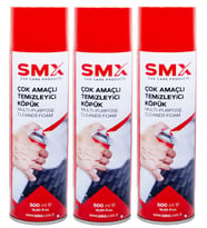 SMX Çok Amaçlı Temizleyici Köpük Sprey-3 Adet-M.fiber Bez Hediye (Beyaz)