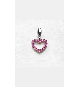Pembe taşlı Kalpli charm