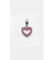 Pembe taşlı Kalpli charm