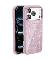 Apple iPhone 18 Pro Max Kılıf M-safe Şarj Özellikli Parlayan Simli Zore Okso Kapak