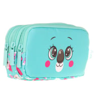 Kaukko Üç Bölmeli Sevimli Koala Yeşil Kız Çocuk Kalem Çantası