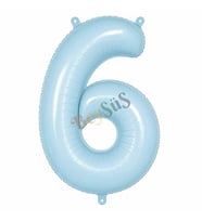 6 Rakam Folyo Balon Mavi Rengi (76 cm)