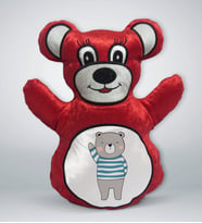 BK Gift Sevimli Ayıcık Tasarımlı Kırmızı Ayıcık Yastık-5