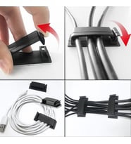 Beyaz Yapışkanlı Kablo Düzenleyici Klips 4lü Set