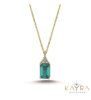 Peridot Taşlı Altın Kolye AKM22