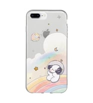 Iphone 7 Plus / 8 Plus Uyumlu Sevimli Köpek Desenli Şeffaf Telefon Kılıfı