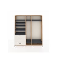 Hyperion Dolap 9 Raflı 3 Çekmeceli 3 Askılı 220x44x243 Çam-Antrasit/Aytaşı