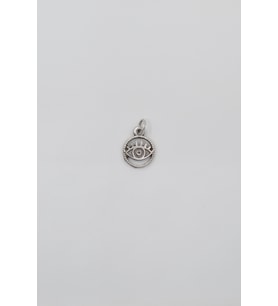 Minimalist Göz - Nazar Kolye Ucu - Antik Gümüş Kaplama - Kadın Erkek
