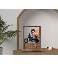 BK Gift Kişiye Özel Sevgililer Karikatürlü Ahşap Standlı Biblo, Sevgililer Günü Hediyesi, Doğum Günü Hediyesi, Yıl Dönümü Hediyesi (Model 1)