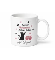 Kedi Annesi Pati İzleri Kum Kabı Tüylü Dost Sevgisi Kupa Bardak Hediye