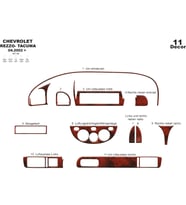 Meriç® Chevrolet Rezzo Tacuma Ön Torpido Kaplama Maun 11 P. 2002-2009 (Maun)