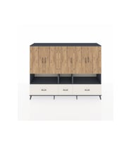 Hyperion Dolap 12 Raflı 3 Çekmeceli 5 Kapaklı 220x44x163 Antrasit-Çam/Aytaşı