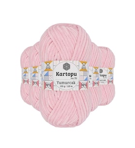 5 Adet Yumurcak Kadife El Örgü İpi Bebe Pembe K768