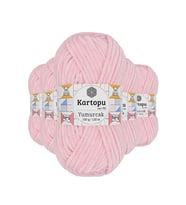 5 Adet Yumurcak Kadife El Örgü İpi Bebe Pembe K768