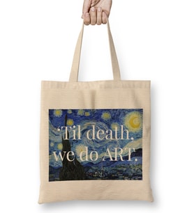 Til Death We Do Art Starry Night 01 Bez Çanta Uzun Saplı