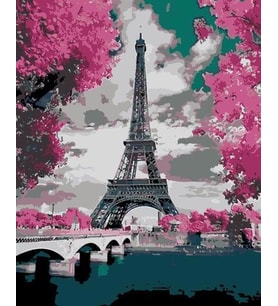 La Vie En Rose 2  Sayılarla Boyama Seti 40x 50 cm ( Tuvale Gerili)
