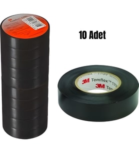 3M TEMFLEX 1300E PVC İZOLE BANT 18MMX9,15 SİYAH (10 Adet)