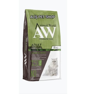 ANİMAL WORLD Kuzu Etli Pirinçli Yetişkin Kedi Maması 15 Kg