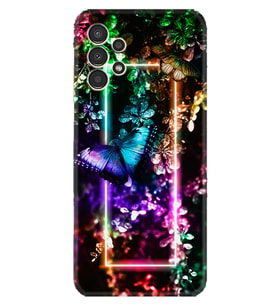 Samsung Galaxy M14 Kılıf Silikon Desen Özel Seri Butterfly Neon 1684