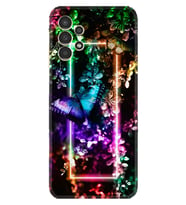 Samsung Galaxy M14 Kılıf Silikon Desen Özel Seri Butterfly Neon 1684