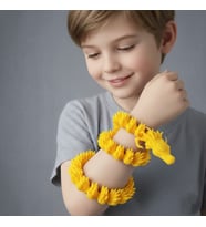 Kristal Ejderha Figürü - Masa Üstü Aksesuar ve Stres Esnek Eklemli Dekoratif Büyük Boy-46 cm (Sarı)