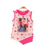 Toontoy Kız Çocuk Atlet Hat Vogue Baskılı (Fuşya)