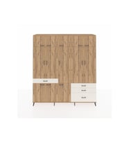Hyperion Dolap 8 Raflı 4 Çekmeceli 3 Askılı 220x44x243 Çam-Çam/Aytaşı