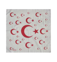 BHANDANA Ay Yıldızlı Beyaz Kare Bandana