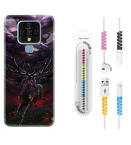 Tecno Camon 16 18P Pova 3 Pova Neo Kılıf Kablo Koruma Spiral Silikon Dark Deer 1786