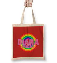 Princess Diana Quotes Art Gift -UK Vintage Retro Style Bez Çanta Uzun Saplı