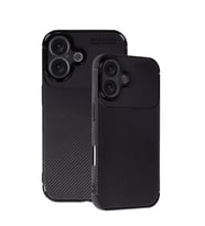 İphone 16 Plus Kılıf Auto Focus Karbon Kapak - Siyah