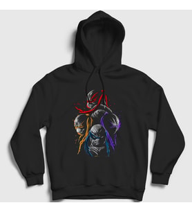 Presmono Unisex Siyah Poster V2 Teenage Mutant Ninja Turtles Kapüşonlu Sweatshirt 326257tt