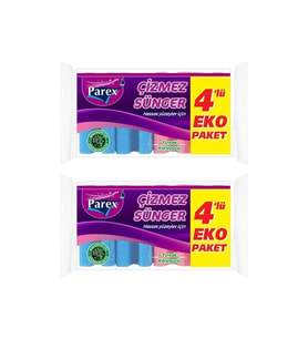 Çizmez 4'lü Sünger Oluklu İkili Paket